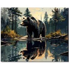Bear on Rock Paint by Number for Adults DIY Canvas Home Wall Art Decor Art Set