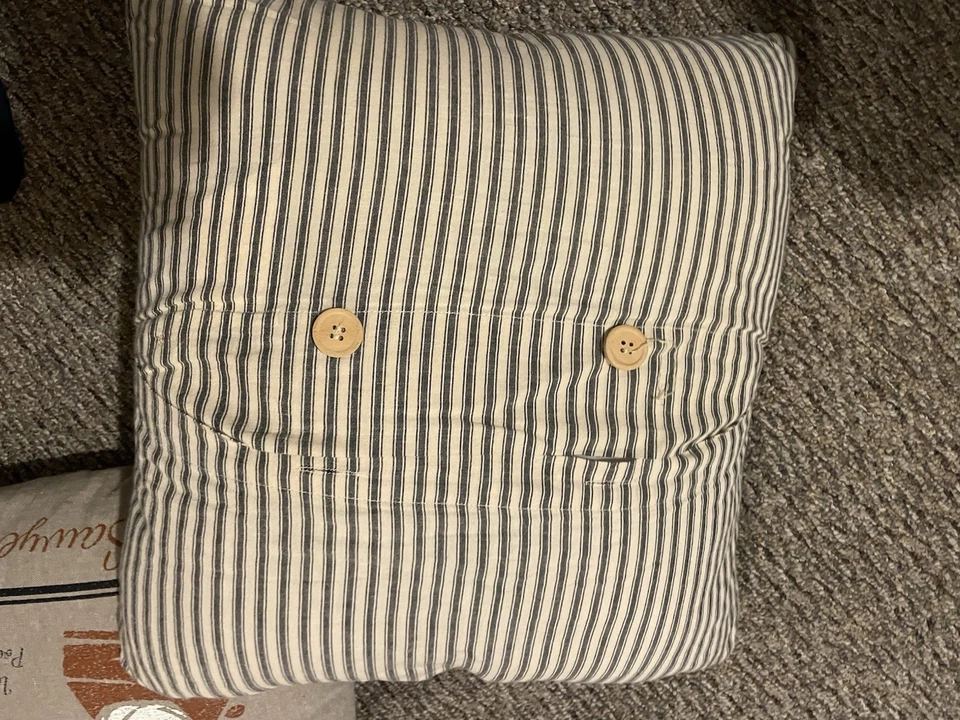 2 Decorative Throw Pillow Cushion Tan privative Farmhouse 18”- 17” X 14”couch - Image 4 of 4