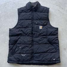 Carhartt Sherpa Lined Vest Men's M Black Quilted Puffer Full Zip Workwear