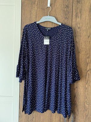 T-Shirt Ulla Popken Gr.54/56, Polka Dots Motiv Neu Bluse Tunika Shirt Pünktchen