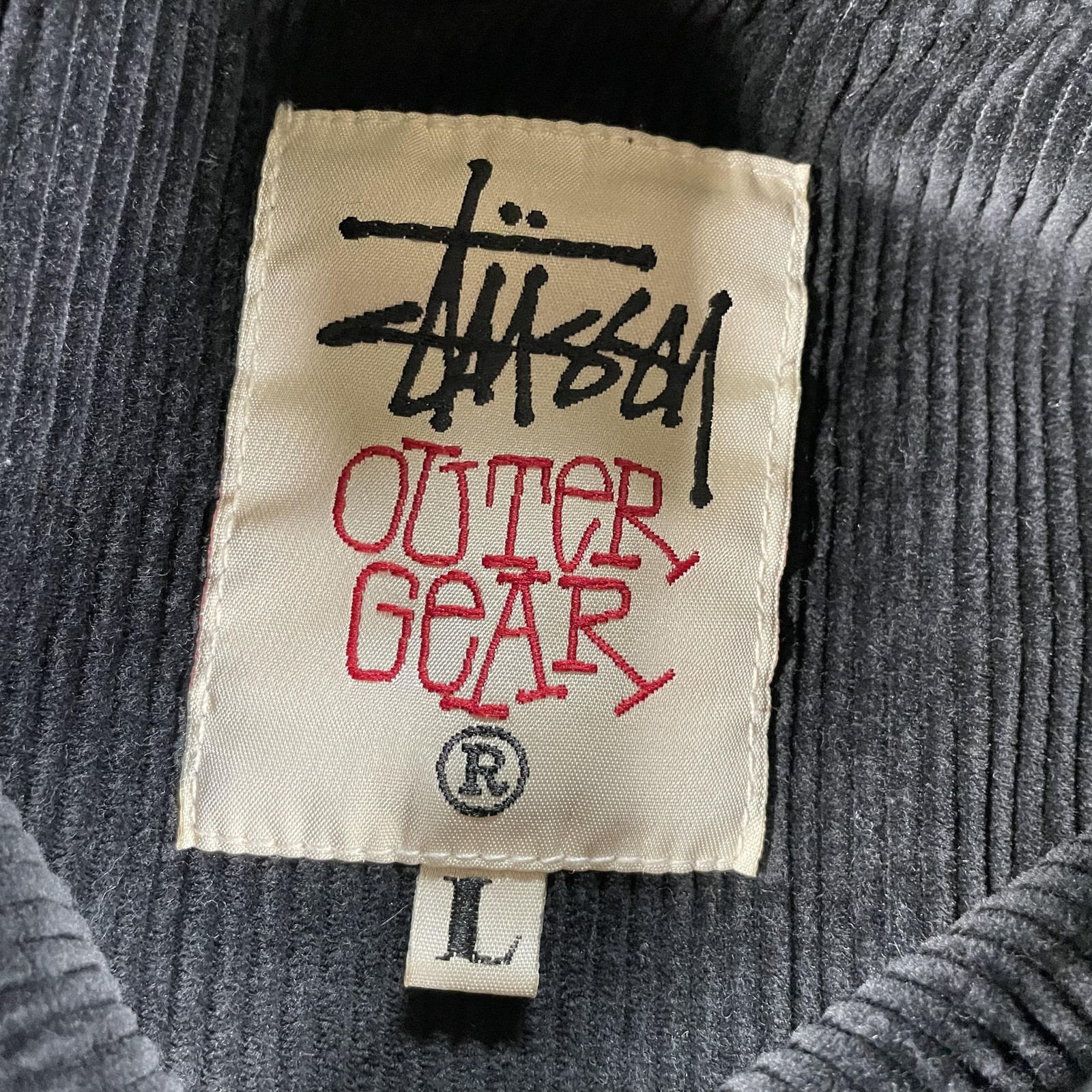 Vintage Stussy Jacket Mens Large Black Corduroy Outer Gear Chore Workwear 90s thumbnail 4