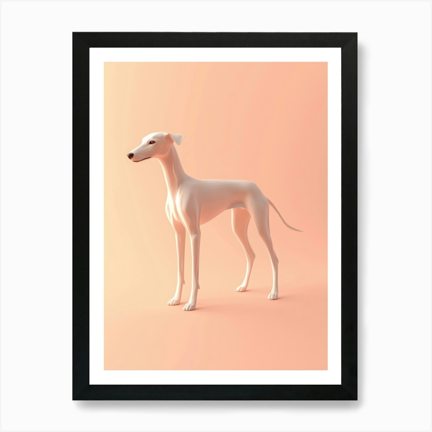 Greyhound Dog. Generated with AI. A Framed Wall Art Poster Canvas Print Picture