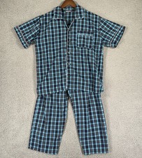 Baleno Sleepwear Men s Cotton Pajamas Set Plaid Blue Size Small