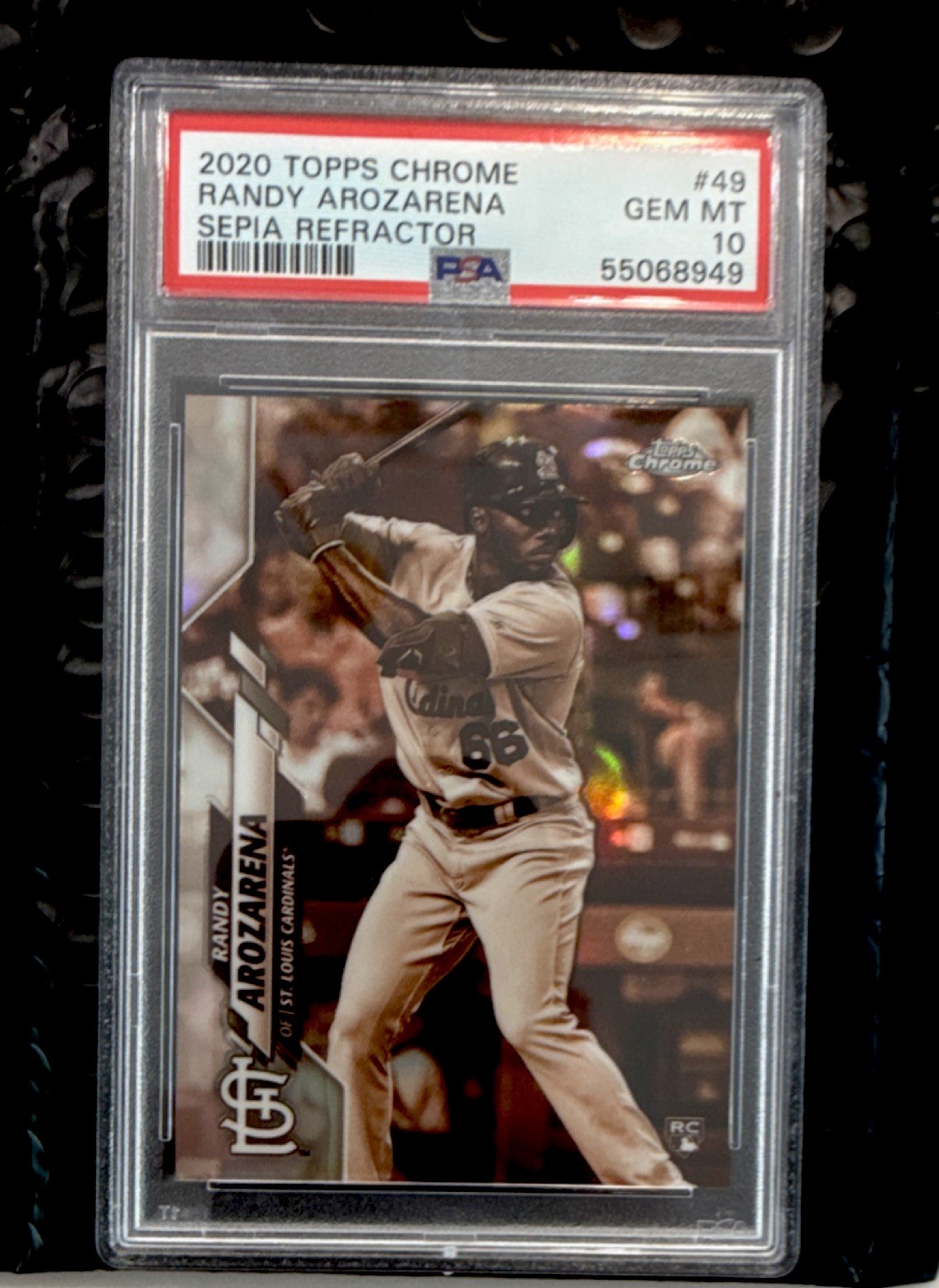 2020 Topps Chrome Randy Arozarena Sepia Refractor PSA 10 Rookie #49 Cardinals🔥