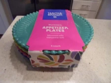 4 Tabitha Brown/Target 6 3/4" multi-color appetizer plates brand-new low shipng!