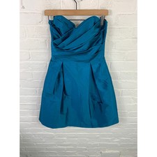 Alfred Sung Women's Sweetheart Neck Strapless Mini Dress Teal Blue Size 10