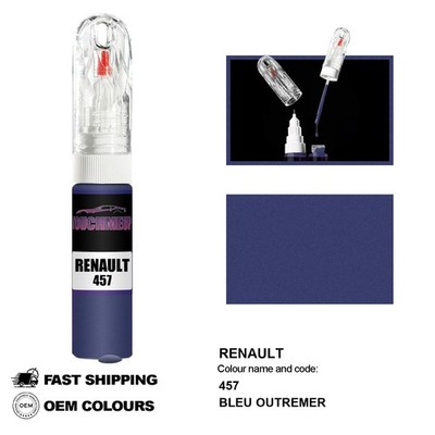FÜR RENAULT BLEU OUTREMER 457 Touch Up Lackstift Pinsel Fix Kit Kratzer Chip Set