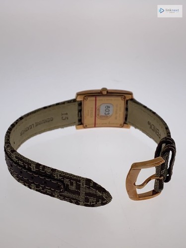FENDI 157-7000L-726 Women's Brown Canvas Quartz Watch - Gem