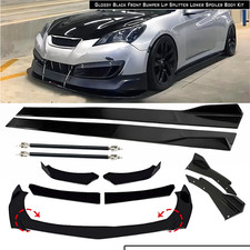 For Hyundai Genesis Coupe Front Bumper Lip Chin Spoiler Body Kit Glossy Black