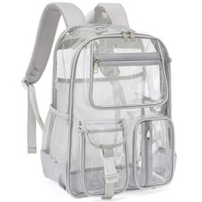 Clear Backpacks for Girls Boys, Heavy Duty PVC Transparent School Bookbag See...