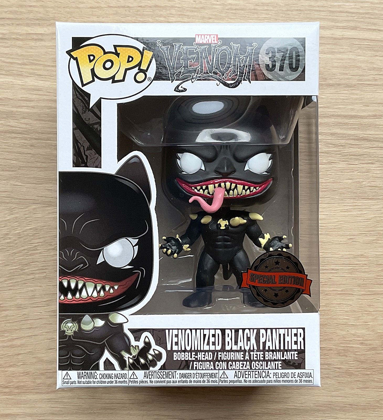 En Oferta Funko Pop Marvel Venom Venomized Black Panther #370 + Protector Gratis