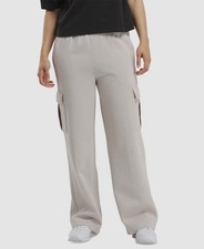 Reebok Women's Gray Identity Mid-Rise Fleece Cargo Sweatpants Size M