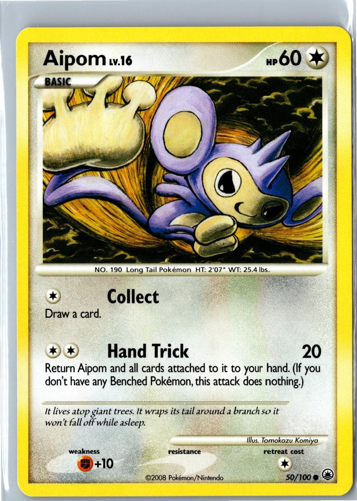 Pokemon Card - Aipom Majestic Dawn 50/100 2008 Common Lightly Played