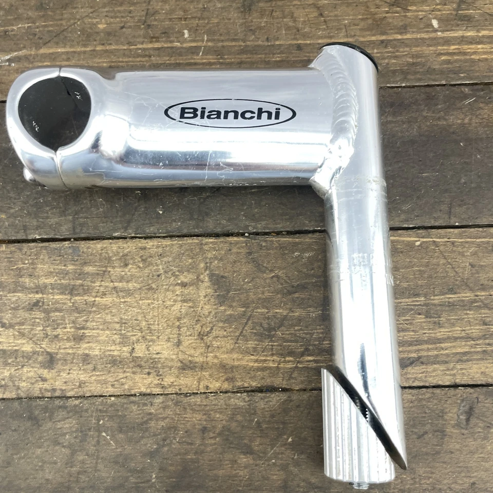 复古 Bianchi 1 英寸 Quill Stem 120 毫米 22.2 毫米 25.4 毫米公路自行车车把艺术 — 第 2/4 张图片