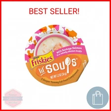 Purina Friskies Grain Free Lickable Cat Food Toppers Lil’ Soups With Sockeye Sal