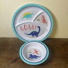 Carters 2015 Dinosaur Divided Plate Bowl Set