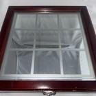 Imperial Crystal 10pc Tic Tac Toe Set W/Mirrored Board Cherry Finish Storage Box — photo 4