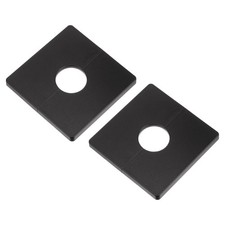 2pcs Wall Split Flange Plastic Square Escutcheon Plate 28mm Dia Pipe Black