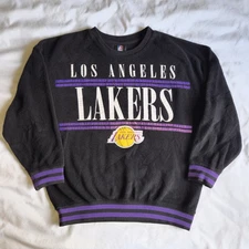 Vintage Los Angeles Lakers NBA UNK Black SM Crew Neck Graphic Sweatshirt Sweater