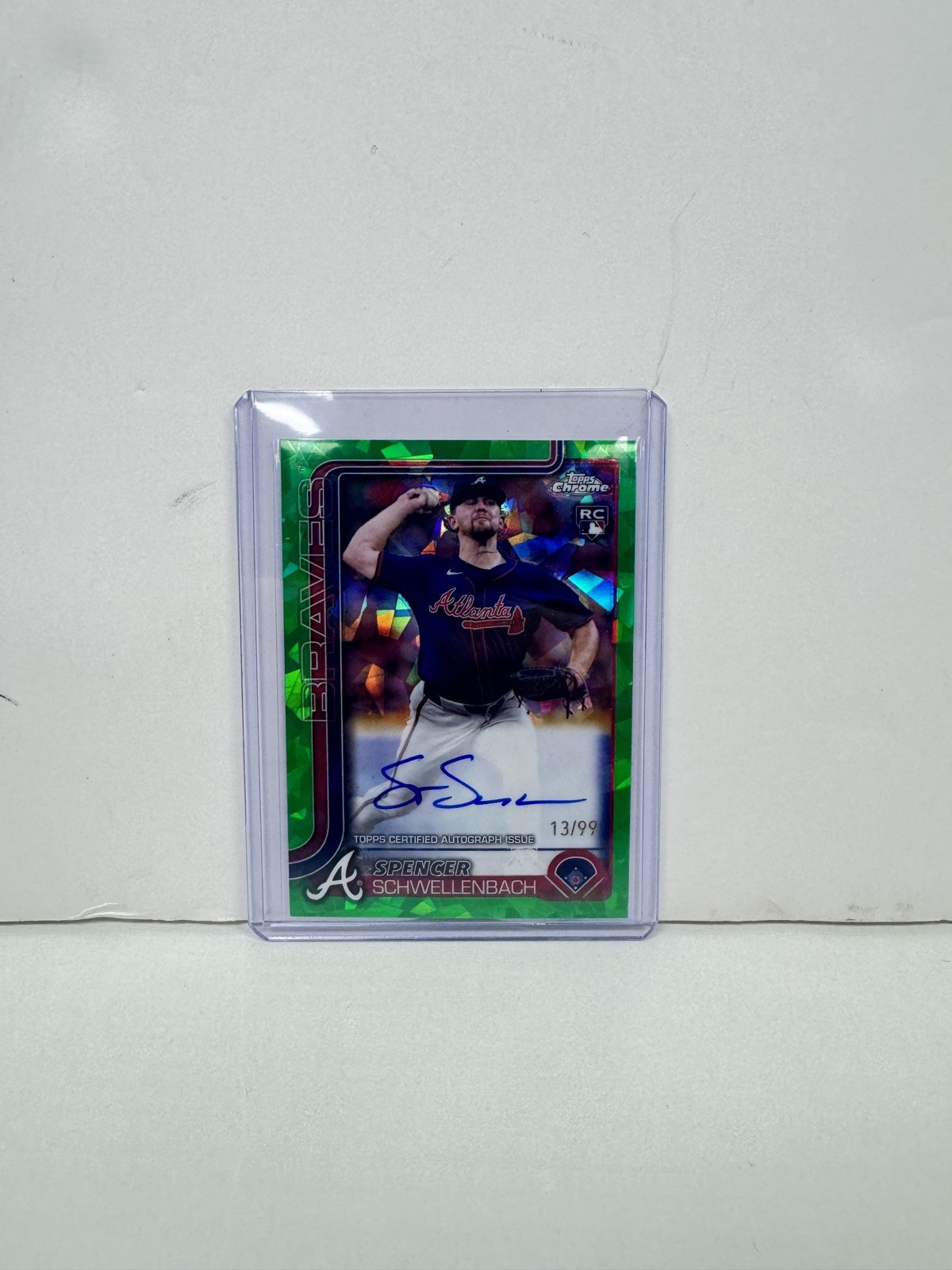 2025 Topps Chrome Sapphire Spencer Schwellenbach Rookie Auto Green #13/99