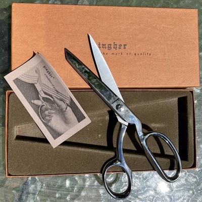 Vintage Gingher G-8 Knife Edge Chrome Sewing Shears Made in Brazil with Box