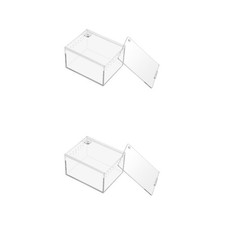 2 Count Small Pet Breeding Box Glass Reptile Tank Portable Terrarium