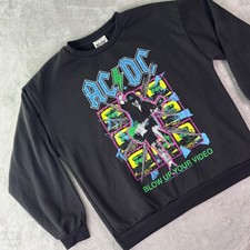 AC/DC Men's Graphic Crewneck Sweatshirt Sz Medium Black Blow Up Your Video
