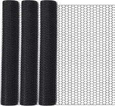 36 in X 300 Ft Chicken Wire Mesh Fencing for Floral Garden, 23 Gauge Black Galva 0.90 per foot