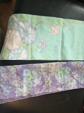 Vintage 50's Ladies Scarf, Set Of Two, Sheer Floral Head Scarf, Neck Wrap