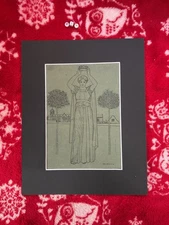 Rare Genuine Antique Art Print ,Art Nouveau, Made In 1909 ,GEORGE BERNARD BENTON