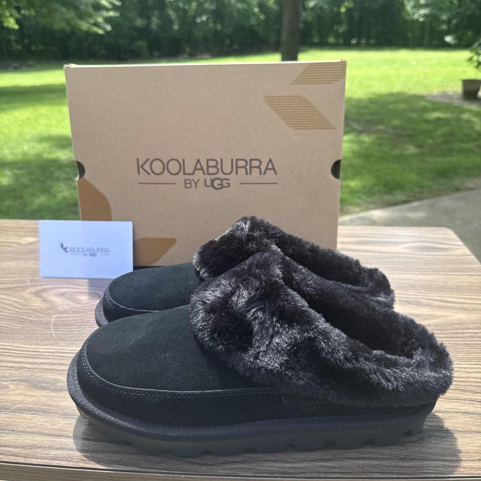 Koolaburra by UGG Tizzey Platform Slippers Womens Sz 10 Black Lined Clogs Shoes