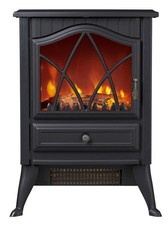 900/1800W Electric Fireplace Stove Heater Fire Place Flame Effect Freestanding