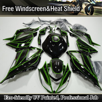 Fairings Kit +TANK COVER For Kawasaki Ninja ZX6R 2013-2018 ZX636 ABS Green Black