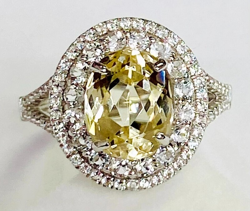 HSN Colleen Lopez Sterling Silver Spodumene White Topaz Gemstone Ring 7