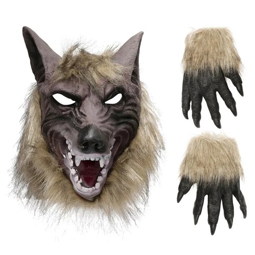 Masque Et Gant Loup Garou Cosplay Halloween Deguisement Carnaval Jeux De Role - Photo 2 sur 14