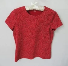 Croft & Barrow red paisley Pima cotton short sleeve tee *Sz M*
