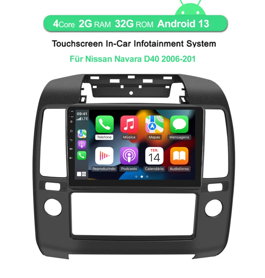 Android 13 Für Nissan Navara D40 2006-2012 Autoradio CarPlay WIFI GPS NAVI +DAB - Bild 2 von 4