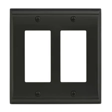 Black 2-Gang Decorator/Rocker Wall Plate (1-Pack)