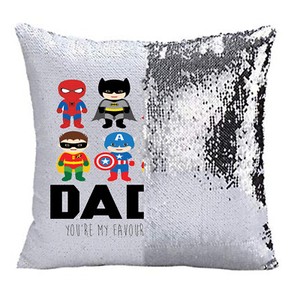 superhero sequin pillow