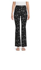 No Boundaries Juniors Print Flare Pants, 32" Inseam, Size S 3/5 