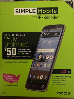 Motorola Moto E5 - 16 GB - Gray - (Simple Mobile) Smartphone -Open Box