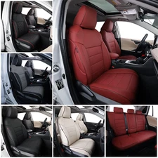 EKR Custom-Fit Toyota Venza Car Seat Covers 2021-2024 Full Set Durable Leather