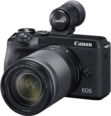 USED Canon EOS M6 Mark II  Black (with EF-M 18-150mm  EVF kit FREESHIPPING