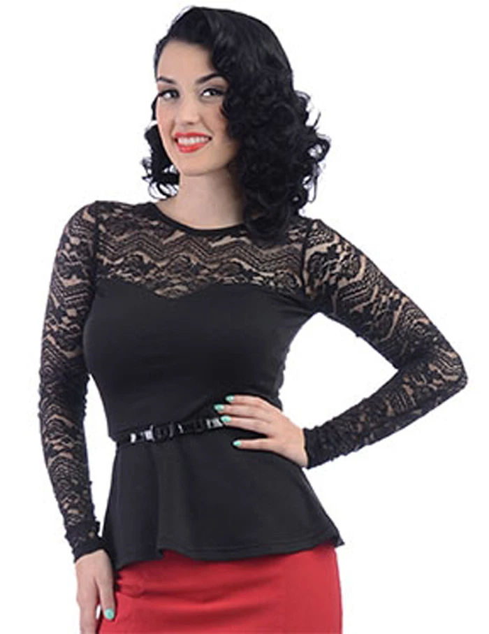 Long peplum shirt cheap