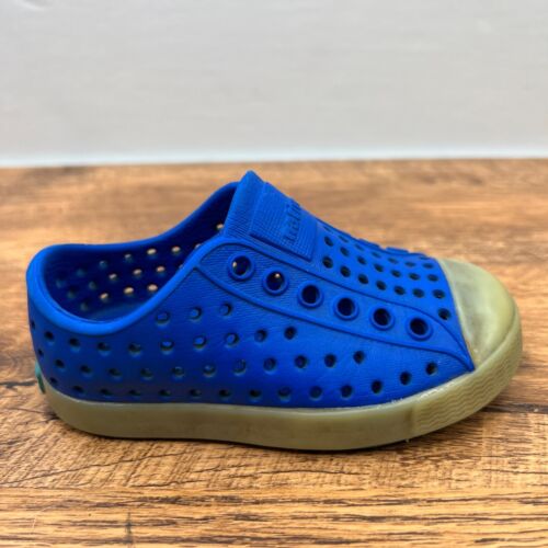 Native Jefferson Rubber Shoes Toddler Baby 5 Blue Water Slip On Comfort Casual - Picture 1 of 8