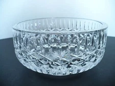 Tyrone Crystal Cut Glass Clear Round Bowl Ireland Approx. 6.75" Diameter