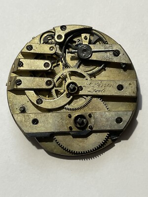 L Perrin Antique Rare Swiss Mechanical Movement FOR REPAIR Runs