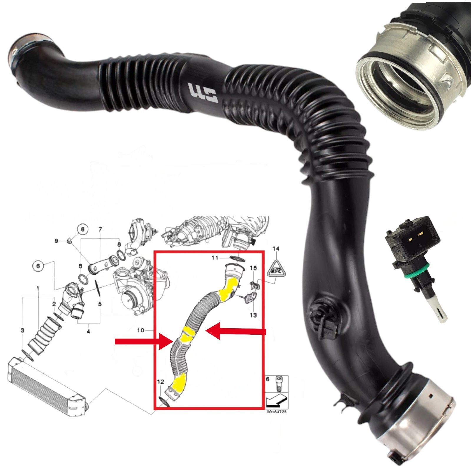 Ladeluftleitung für BMW 1er Coupe E82 116d 118d 120d 123d 11617797481