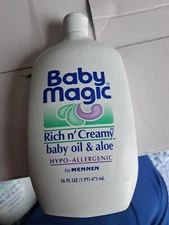 Vintage  NOS Baby Magic Rich ‘n Creamy Oil 16oz Mennen Vintage 90s
