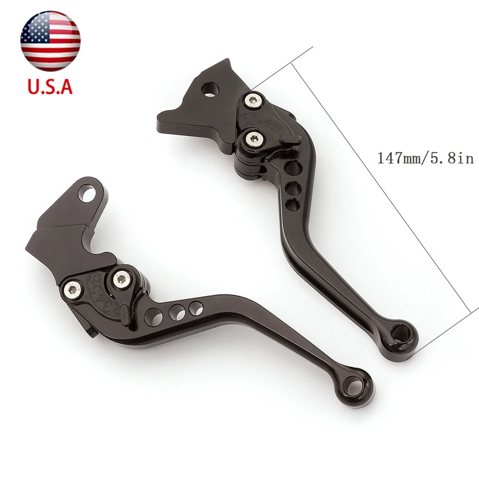 For Kawasaki KLR250 1991-2008 KLR650 1987-2007 Short Brake Clutch Levers Grips - Изображение 2 из 4